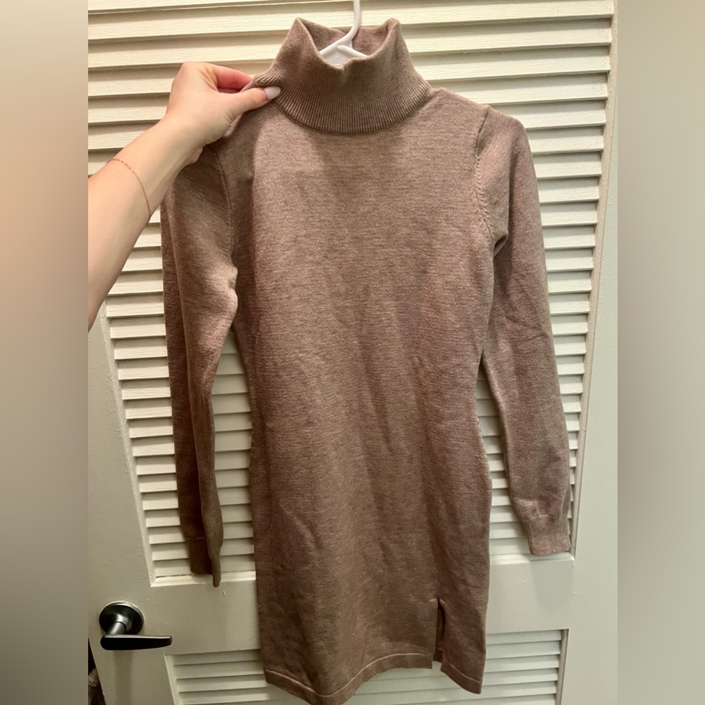Brown sweater dress